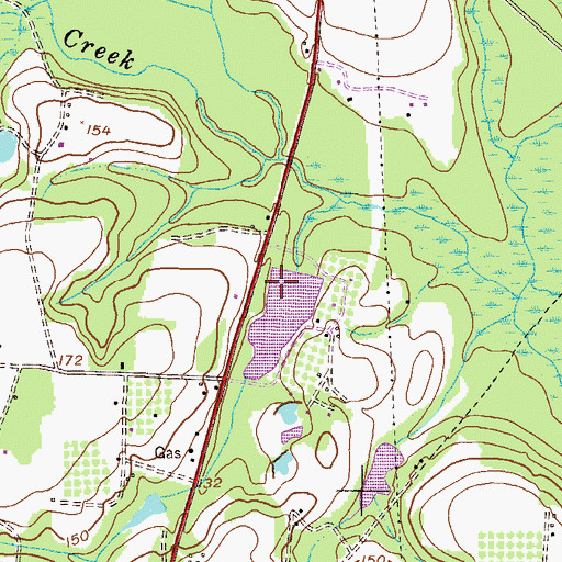 Topographic Map of Strickland Pond Dam, GA