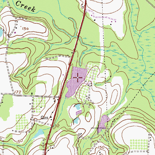 Topographic Map of Stricklands Pond, GA
