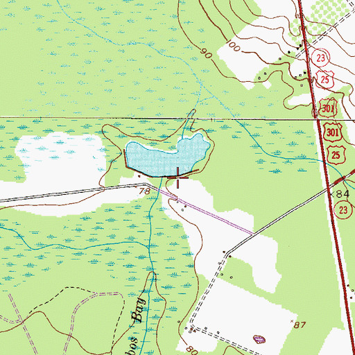 Topographic Map of Kicklighters Pond Dam, GA
