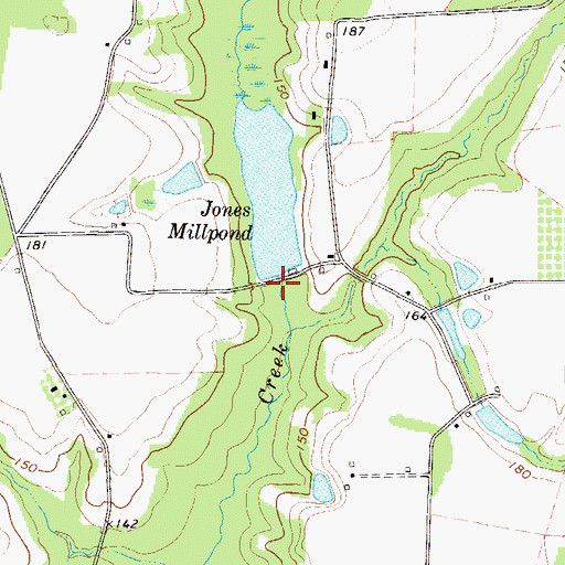 Topographic Map of Jones Millpond Dam, GA