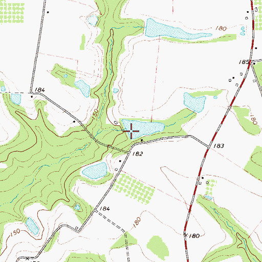 Topographic Map of Durrence Lake Dam, GA