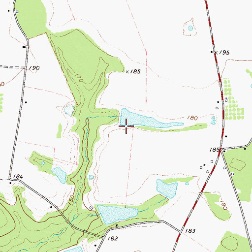 Topographic Map of Segull Lake Dam, GA