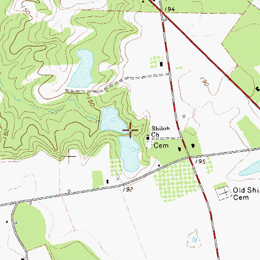 Topographic Map of D L Lake Dam, GA
