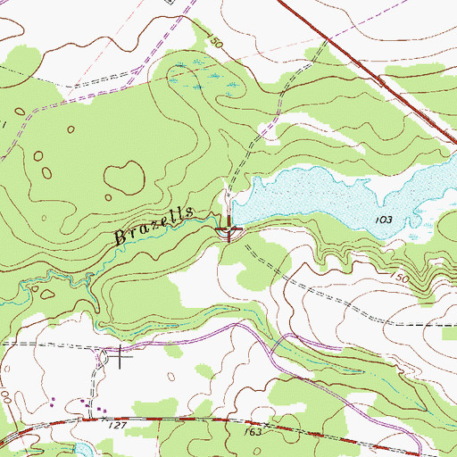 Topographic Map of Winge Lake Dam, GA