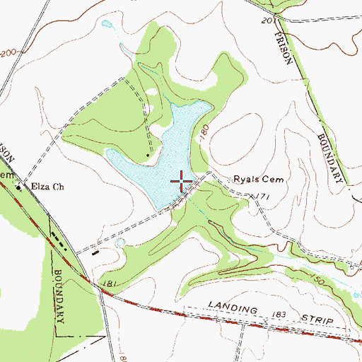 Topographic Map of Wardens Cabin Pond Dam, GA