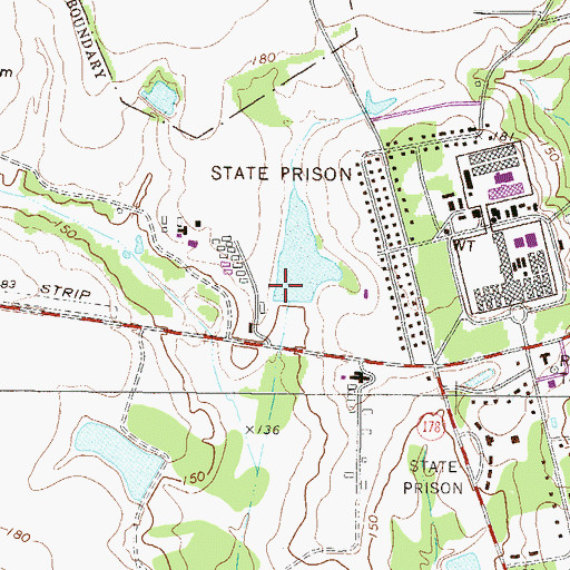 Topographic Map of Chicken Yard Pond Dam, GA