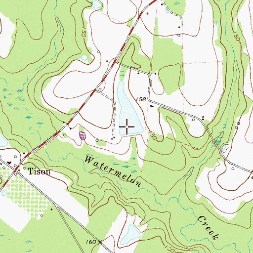 Topographic Map of Surrencys Pond Dam, GA