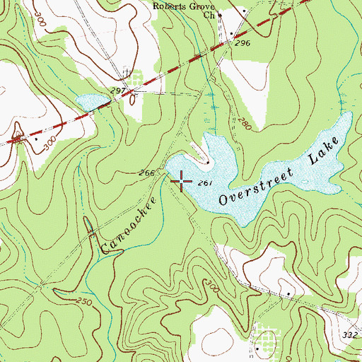 Topographic Map of Overstreet Lake Dam, GA