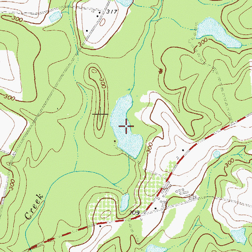 Topographic Map of Durden Farm Pond, GA