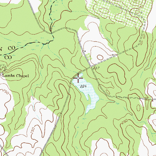 Topographic Map of Beegles Pond Dam, GA