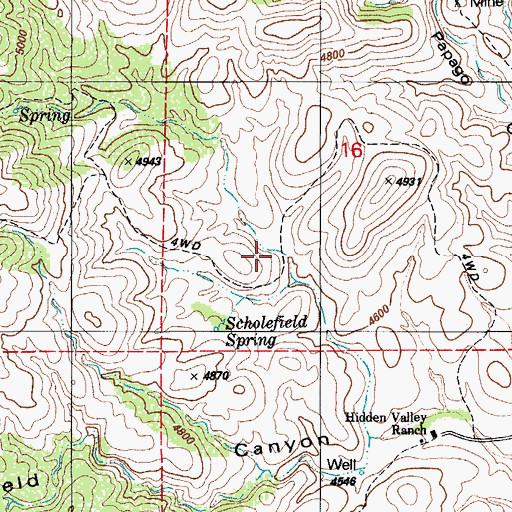 Topographic Map of Scholefield Spring, AZ