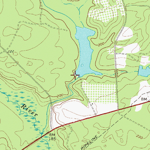 Topographic Map of Youngblood Lake South Dam, GA