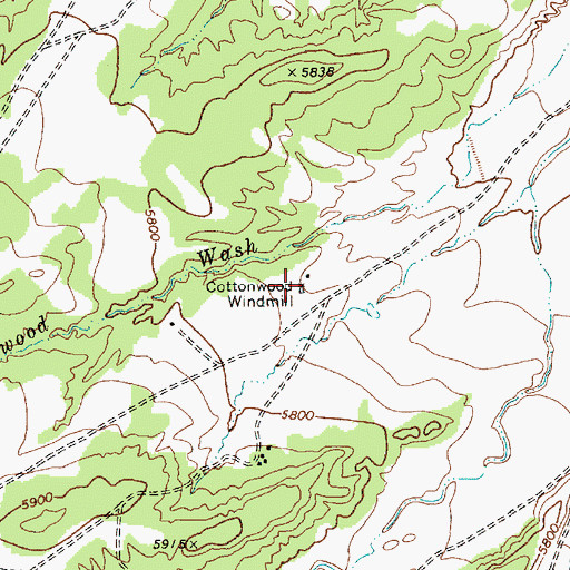 Topographic Map of Cottonwood Windmill, AZ