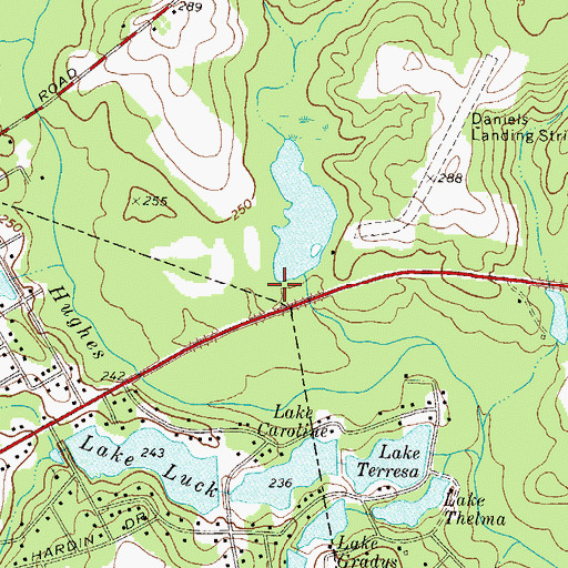Topographic Map of Daniels Pond Dam, GA