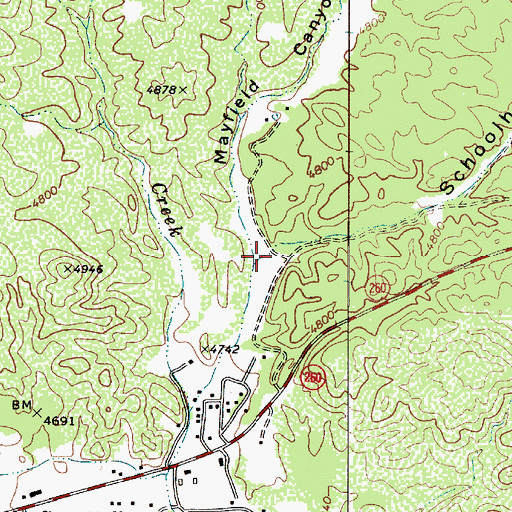 Topographic Map of Schoolhouse Canyon, AZ