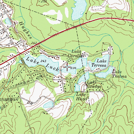 Topographic Map of Lake Luck Dam, GA