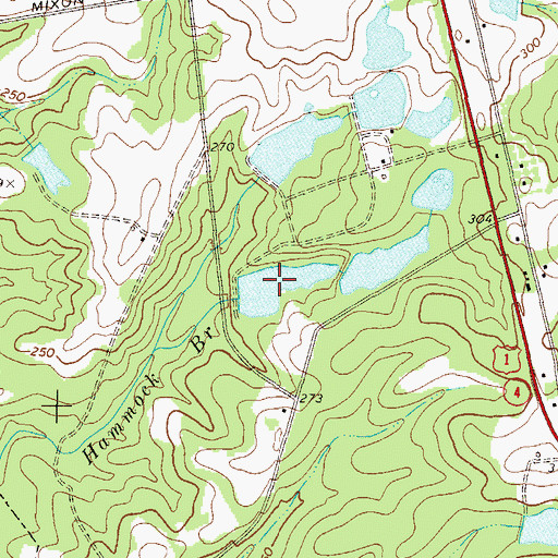 Topographic Map of Riner Lake West, GA