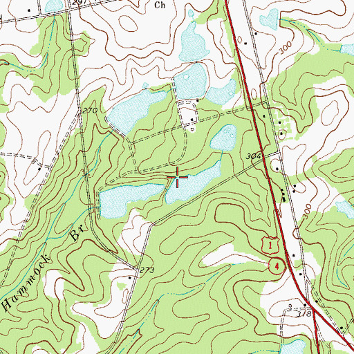 Topographic Map of Riner Lake Dam, GA