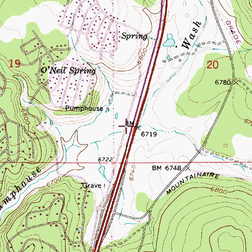Topographic Map of Schoolhouse Draw, AZ