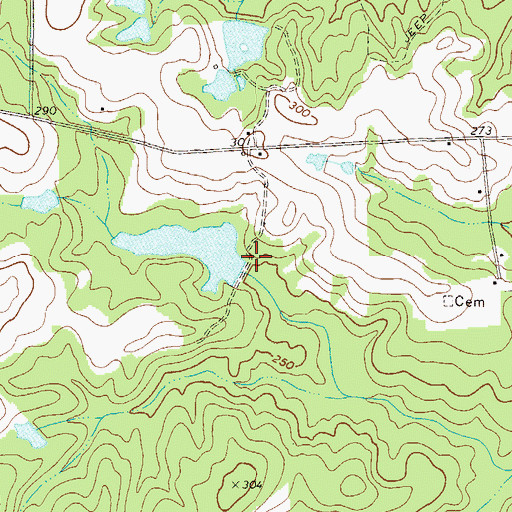Topographic Map of Roland Lake Dam, GA