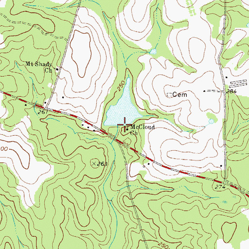 Topographic Map of Edenfield Lake Dam, GA