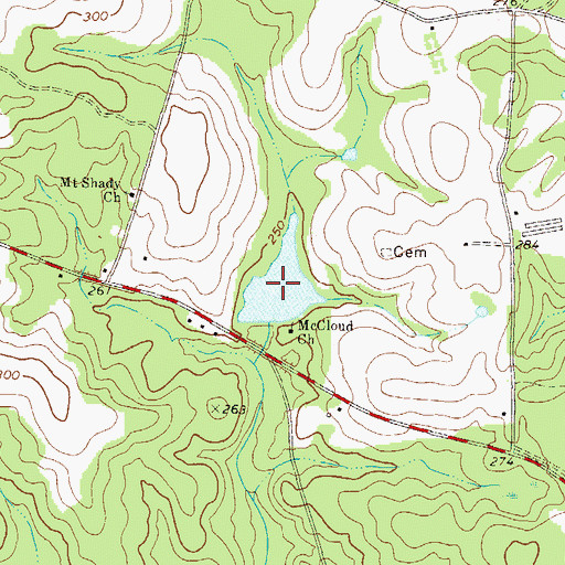 Topographic Map of Edenfield Lake, GA