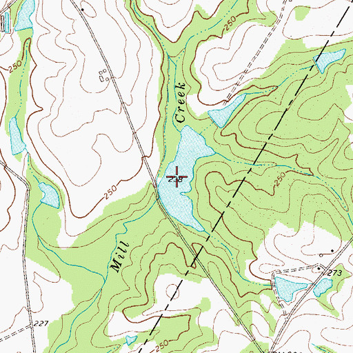 Topographic Map of Whitfield Lake Dam, GA