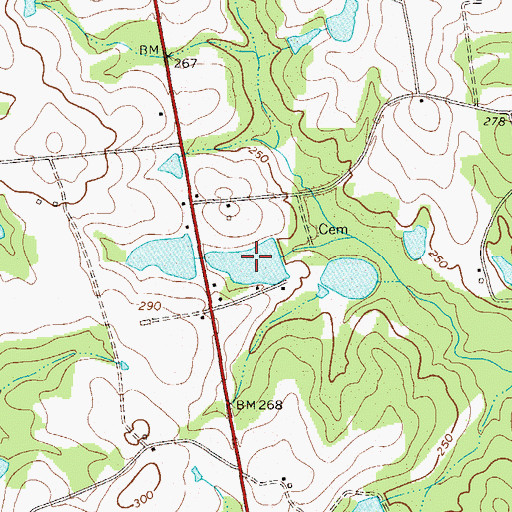 Topographic Map of Fulmer Lake, GA