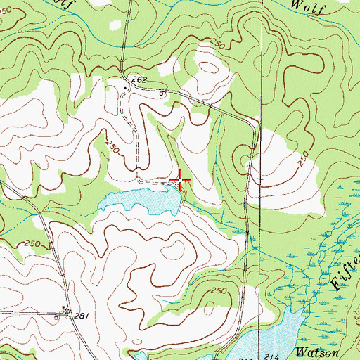 Topographic Map of Johnson Lake Dam, GA