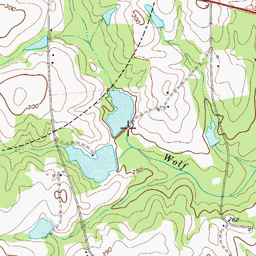 Topographic Map of Johnson Lake Dam, GA