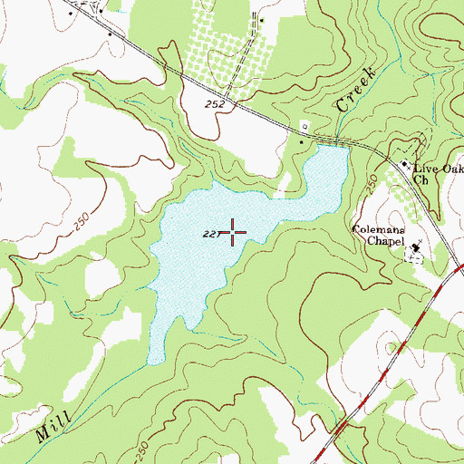 Topographic Map of Rachels Pond, GA