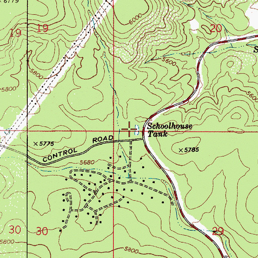 Topographic Map of Schoolhouse Tank, AZ