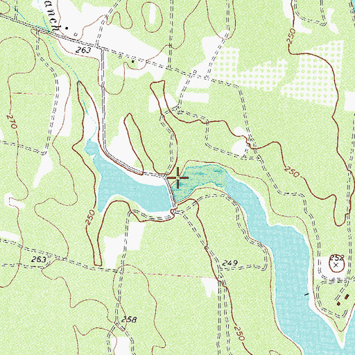 Topographic Map of Lower Wheatley Lake Dam, GA