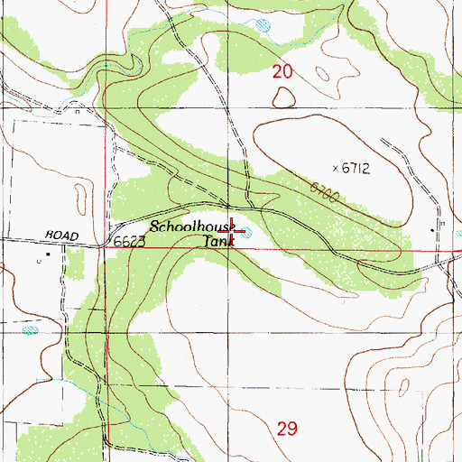 Topographic Map of Schoolhouse Tank, AZ