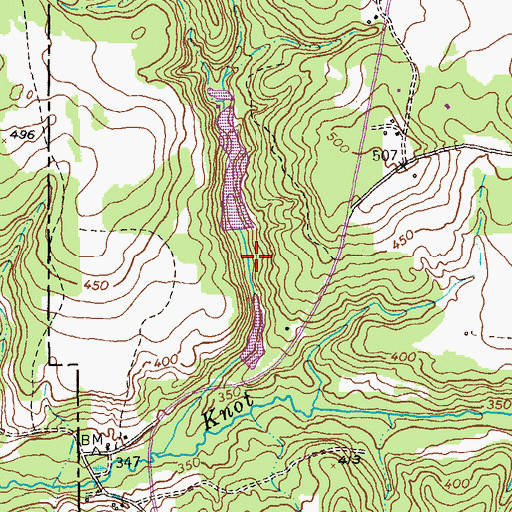 Topographic Map of Willetts Lake, GA