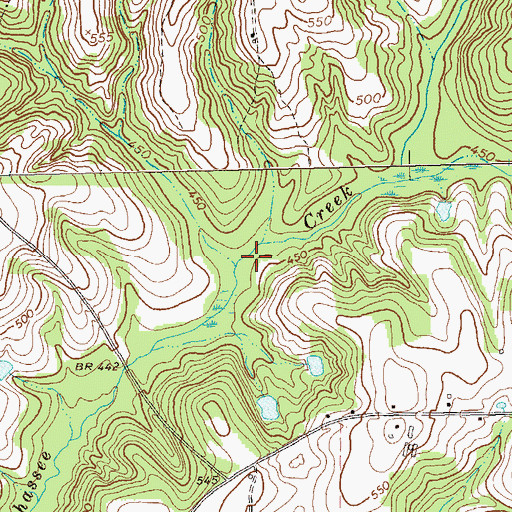 Topographic Map of Weaver Lake Dam, GA