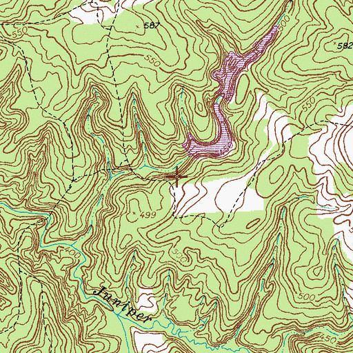 Topographic Map of South Williams Lake Dam, GA