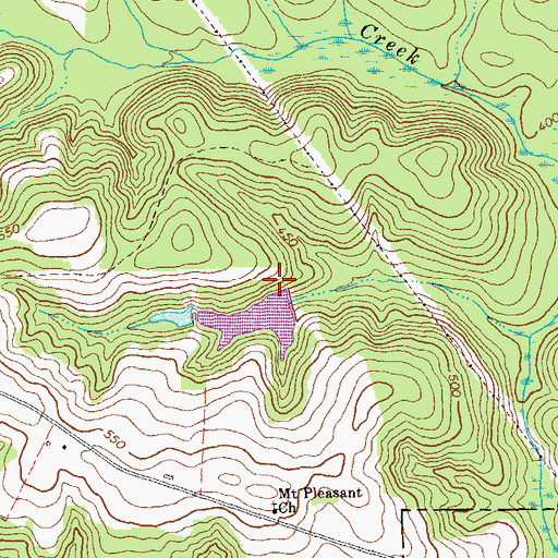 Topographic Map of Miller Lake Dam, GA