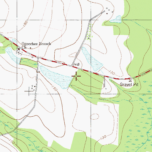 Topographic Map of Newton Pond Dam, GA