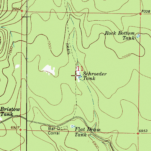 Topographic Map of Schroeder Tank, AZ