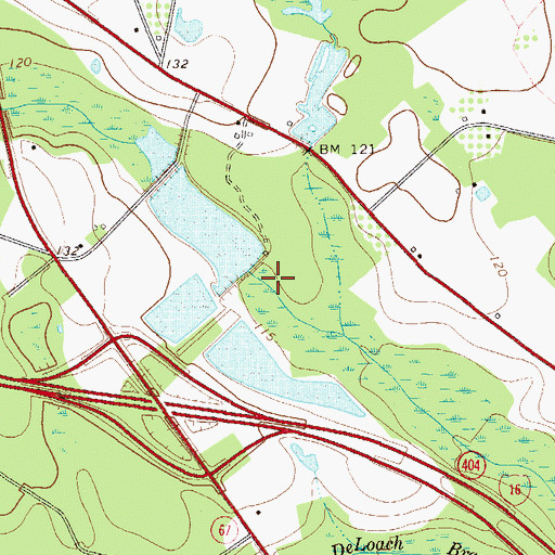 Topographic Map of McDonald Pond Dam, GA
