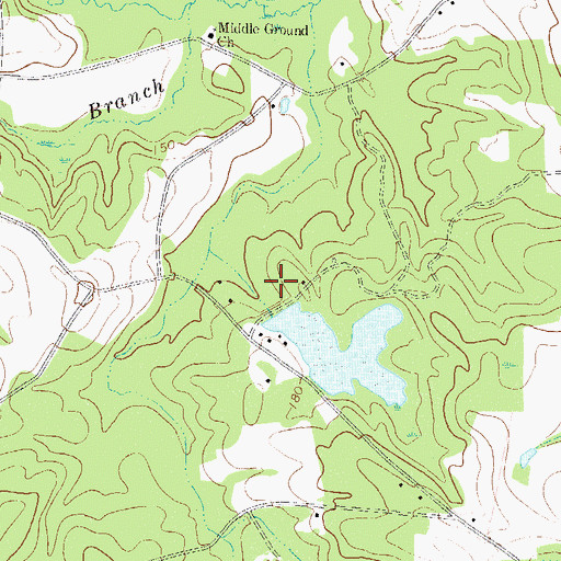 Topographic Map of Marsh Pond Dam, GA