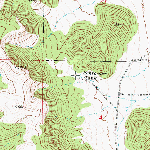 Topographic Map of Schroeder Tank, AZ