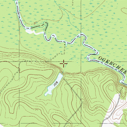 Topographic Map of Durden Pond Dam, GA