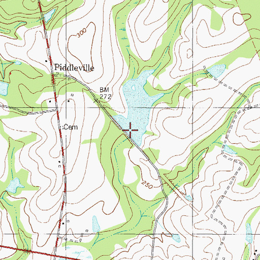 Topographic Map of East Oglesby Pond Dam, GA