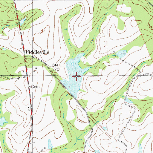 Topographic Map of East Oglesby Pond, GA
