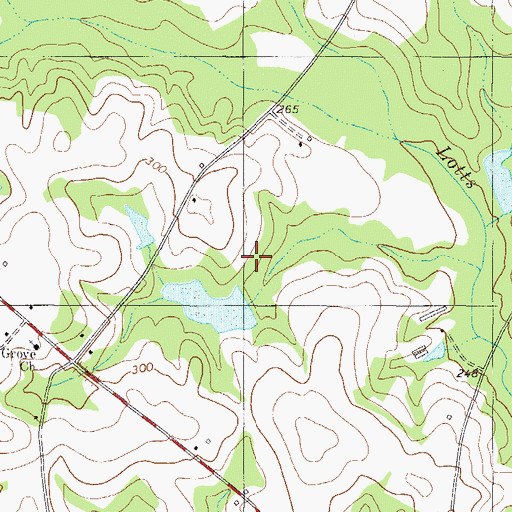 Topographic Map of Fields Pond Dam, GA