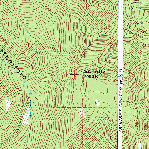 Topographic Map of Schultz Peak, AZ
