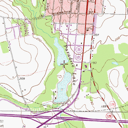 Topographic Map of Paradise Lake Dam, GA