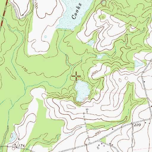 Topographic Map of Collins Lake Dam, GA
